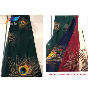Polyester 50D Arab Chiffon Printed Abaya Dress Fabric
